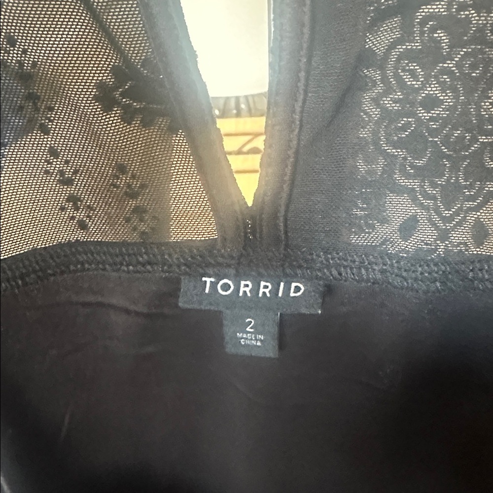 Torrid Black Sheer Lace Top - Picture 3 of 6